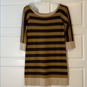 Juicy Couture cashmere sweater dress brown stripe